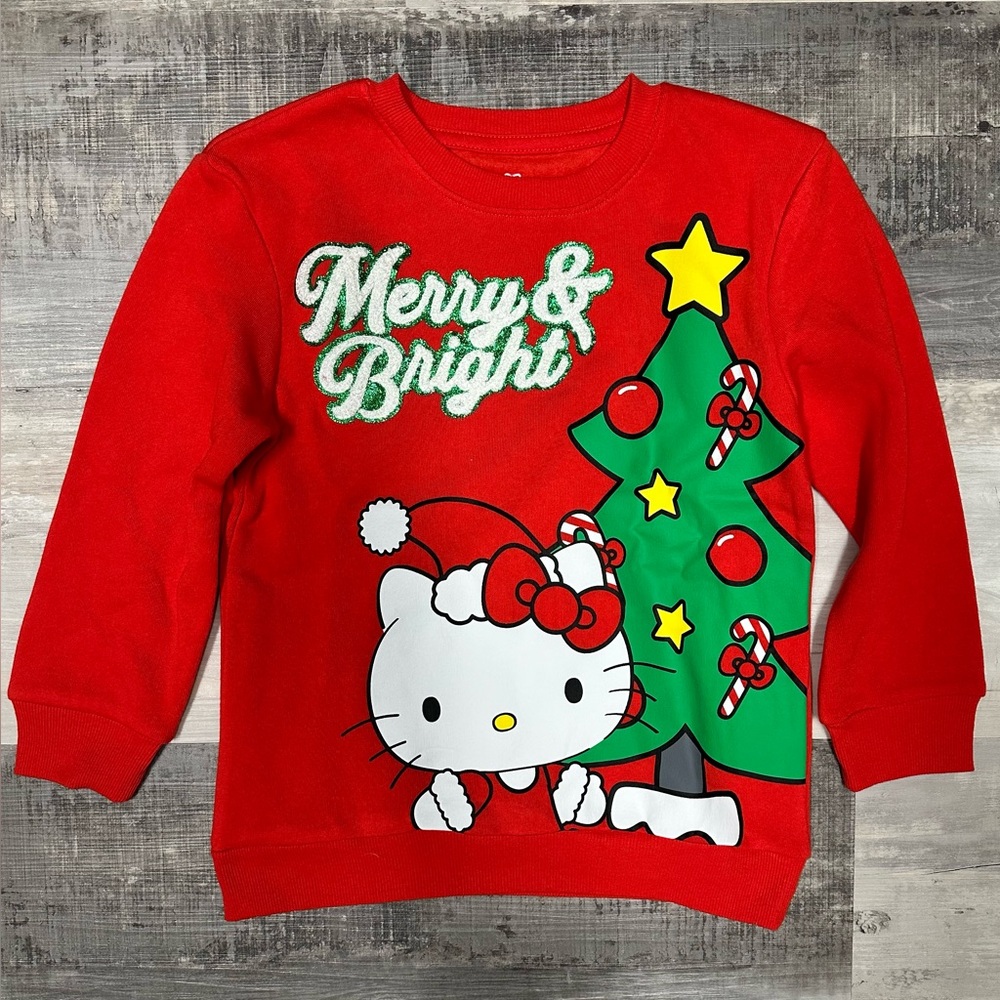 Hello Kitty Red and Green Holiday Sweatshirt NWOT